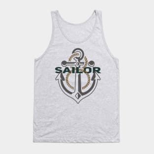 Sailor with Anchor for yachtsman or navy Tank Top